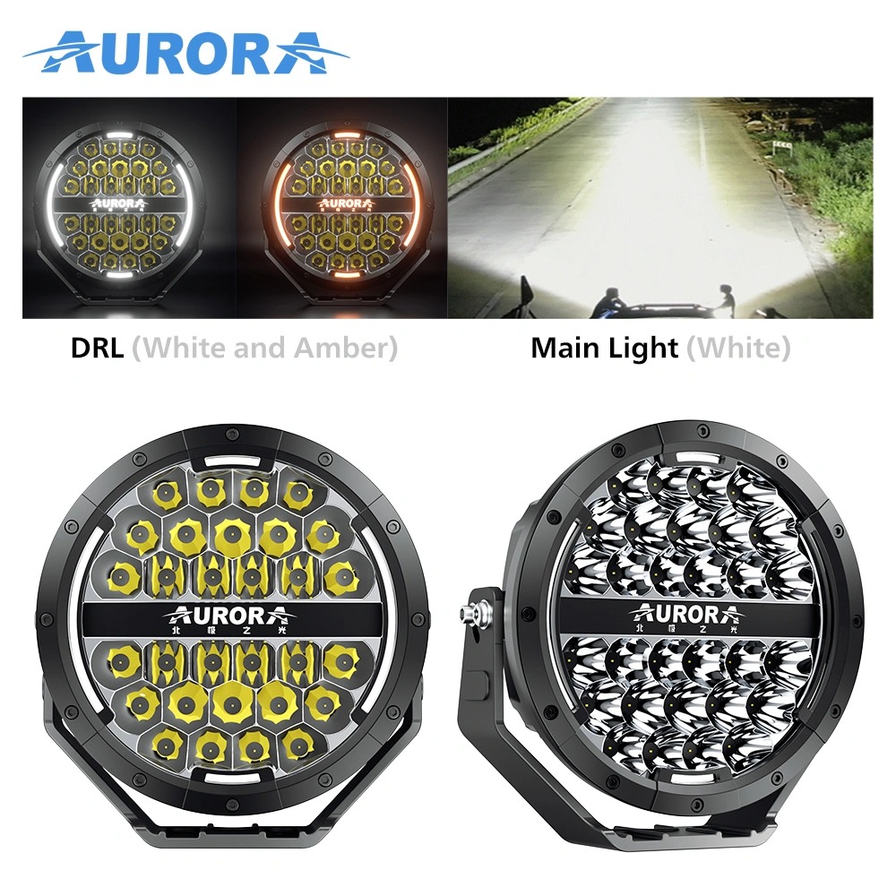 Aurora Dual-Color 7 Inch Round Led Offroad Light DRL Led Driving Fog Light for Truck 2 Aurora Dual-Color 7 Inch Round Led Offroad Light DRL Led Driving Fog Light for Truck - Image 2